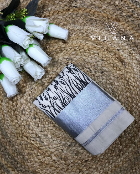 Kerala Cotton Set Mundu Off White Color -VS483