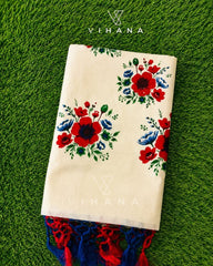 Kerala Set Saree with Floral Print
