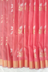 Dusty Red Banarasi Katan Silk