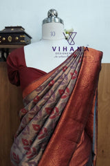 Grey Kanjipuram Silk Saree