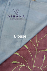 Kota munga embroidery silk saree