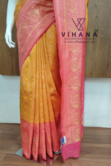 Yellow Soft Semi Silk Saree