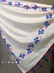 Kerala Set Mundu Off White Color Floral Print-VS384