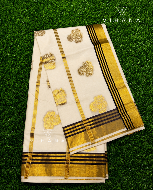Kerala Set Saree with Blouse-VS372