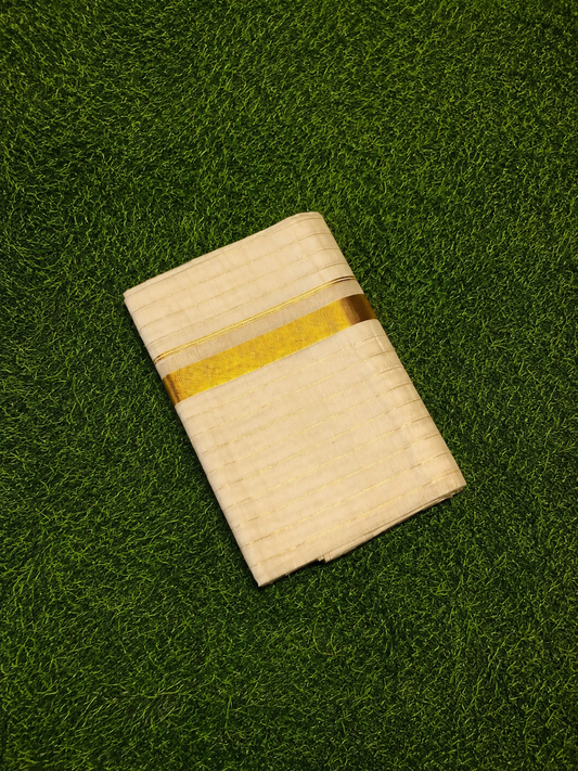 Kerala Cotton Off White Color Single Set Mundu -VS496