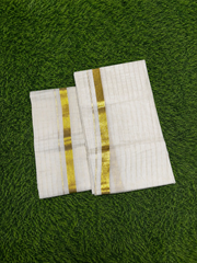 Kerala Cotton Off White Color Single Set Mundu -VS496
