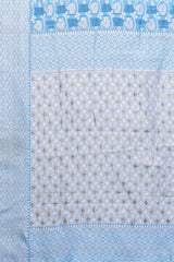 Light Blue Cotton Floral Woven Designed Saree with Blouse Piece