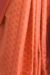 Orange color Banarasi Silk Saree with Unstiched Blouse piece