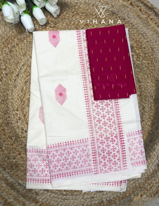 Kerala Cotton Set Saree - VS441