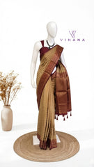 Banarasi Silk Saree – Beige Color – VS524