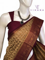 Banarasi Silk Saree – Beige Color – VS524