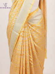 Spun Cottton Yellow Color Saree – VS526