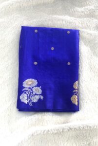 Blue Banarasi Raw Mango Silk Saree