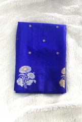 Blue Banarasi Raw Mango Silk Saree