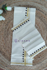 Dark Black Polka Dot Cotton Set Mund