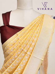 Spun Cottton Yellow Color Saree – VS526