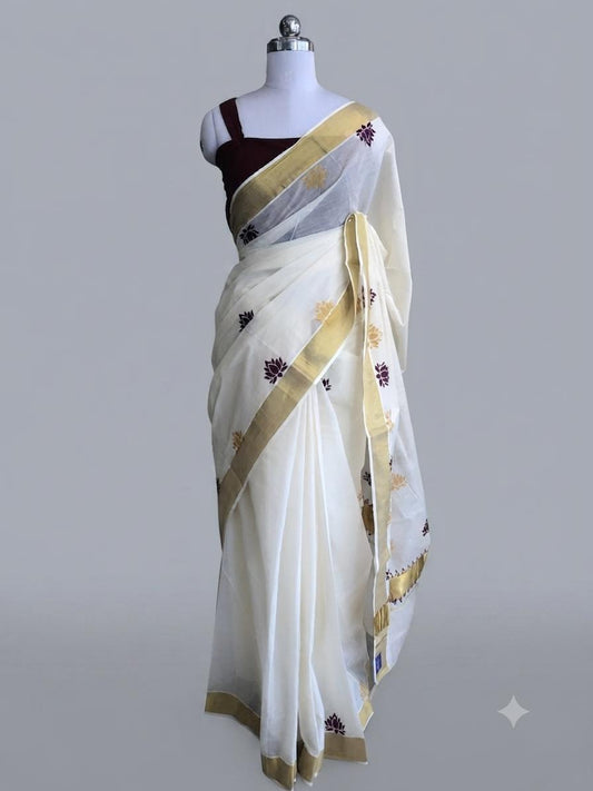 Kerala Cotton Set Saree-VS486