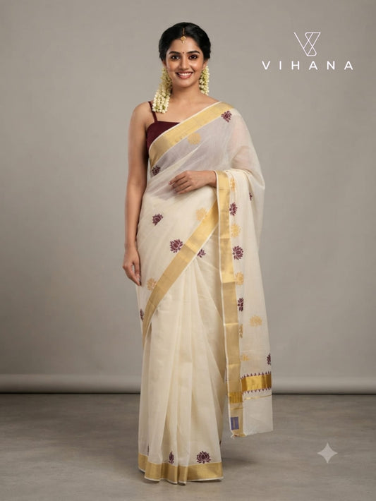 Kerala Cotton Set Saree-VS486