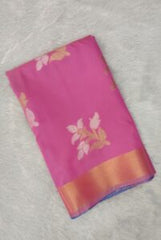 Pink Banarasi Katan Silk Saree