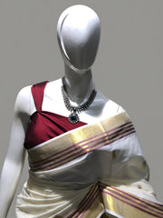 Kerala Set Saree with Blouse-VS369
