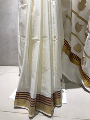 Kerala Set Saree with Blouse-VS369