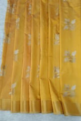 Yellow Banarasi Katan Silk Saree