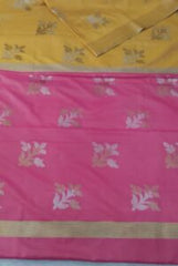 Yellow Banarasi Katan Silk Saree