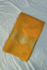 Yellow Banarasi Katan Silk Saree