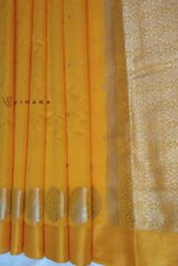 Yellow Banarasi Katan Silk Saree